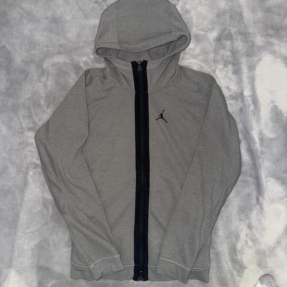 Jordan Slim Fit Full Zip Hoodie Grey Jumpman Men's XS
